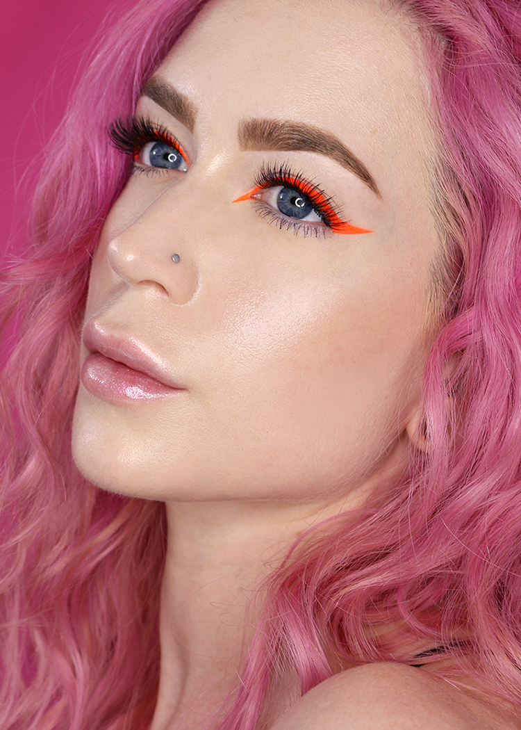 Orange Winged Eyeliner Tutorial Using SUVA Beauty Hydra Liner 